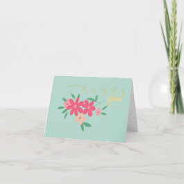 Dainty Aquamarin Pink Tiny Blume Motif Dankeskarte