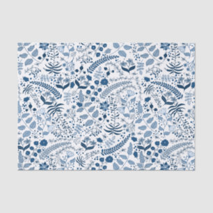 Dainty Blue Flowers Boho Style Seidenpapier