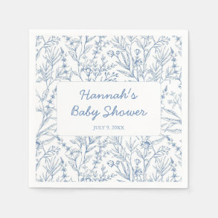 Dainty Blue Personalisiert Baby Dusche Napkins Serviette