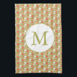 Dainty Boho Woodland Floral Pattern Green Monogram Geschirrtuch<br><div class="desc">Dainty Boho Woodland Blumenmuster Personalisierte Küchentücher mit Monogramm</div>