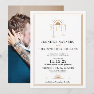 Dainty Celestie mit Foto Hochzeit Einladung