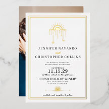 Dainty Celestie mit Foto Hochzeit Einladung