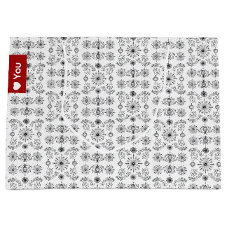 Dainty Charcoal and Crème Motif Große Geschenktüte