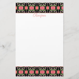 Dainty Coral Floral Briefpapier