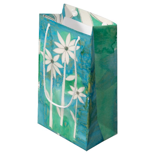 Dainty Daisies II Kleine Geschenktüte (Vorderseite Schrägansicht)
