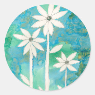 Dainty Daisies II Runder Aufkleber