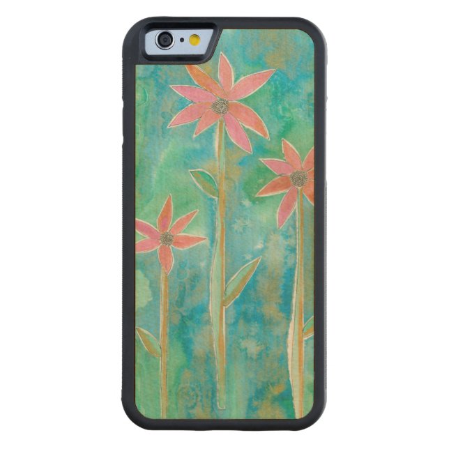 Dainty Daisies III Carved Wood iPhone Hülle (Rückseite)