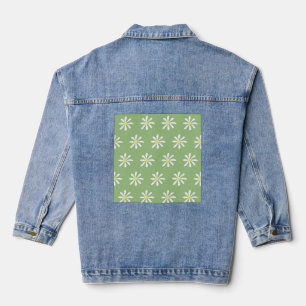 Dainty Daisy Denim Jacket (Sage Green & White) Jeansjacke