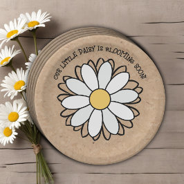 Dainty Daisy Minimalistisch Craft Babydusche Pappteller