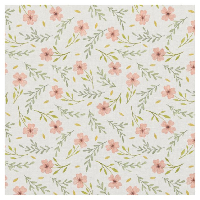  Dainty Ditsy Watercolor Floral Pastel Pattern Stoff (Nahaufnahme)