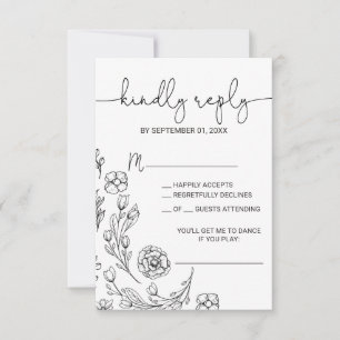 Dainty Elegance Song Request RSVP Card Karte