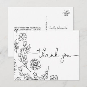Dainty Elegance Wedding Vielen Dank Postkarte