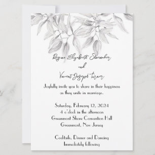 Dainty et élégante invitation de mariage