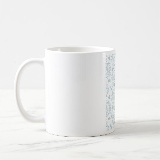 dainty floral bird pattern kaffeetasse (Links)
