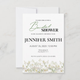 Dainty Floral Bridal Dusche Einladung - Low Trim