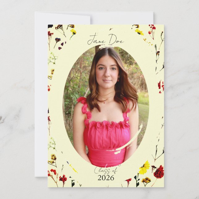 Dainty Floral Feminine Graduation Invitation (Dos)