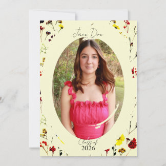 Dainty Floral Feminine Graduation Invitation