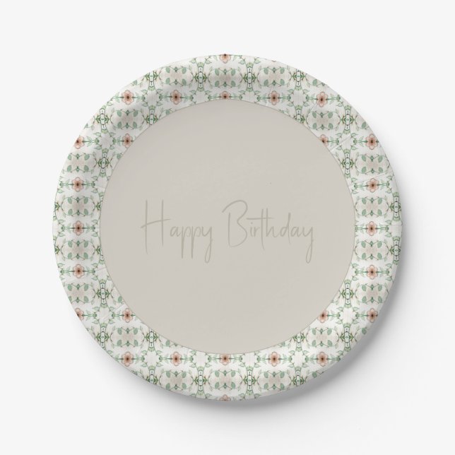 Dainty Floral Pattern Pappteller (Vorderseite)