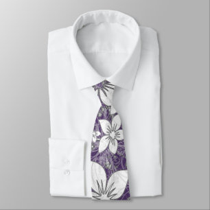 Dainty Floral Scroll auf Plum Krawatte