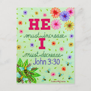 Dainty Floral Typografy Bible Verse über Demut Postkarte