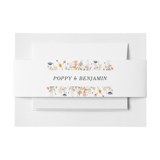 Dainty Floral Wildblume Wedding Einladungsbanderole (Vorderseite Beispiel)