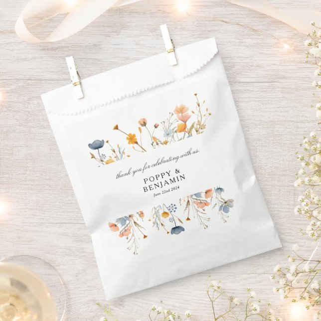 Dainty Floral Wildblume Wedding Geschenktütchen (Ausgeschnitten)