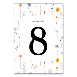 Dainty Floral Wildflower Wedding Tischnummer