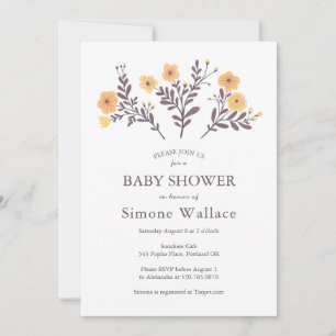 Dainty Florals Elegant Chic CUSTOM BABY SHOWER Einladung