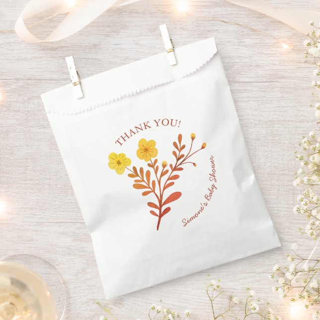 Dainty Florals Elegant DANK YOU BABY SHOWER Geschenktütchen (Ausgeschnitten)