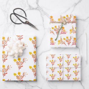 Dainty Florals Elegant Einfaches Chic-Geschenk Geschenkpapier Set