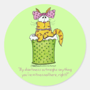 Dainty Garbage Kitty Runder Aufkleber