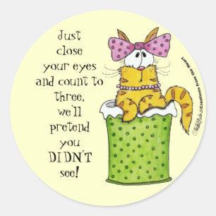 Dainty Garbage Kitty Runder Aufkleber