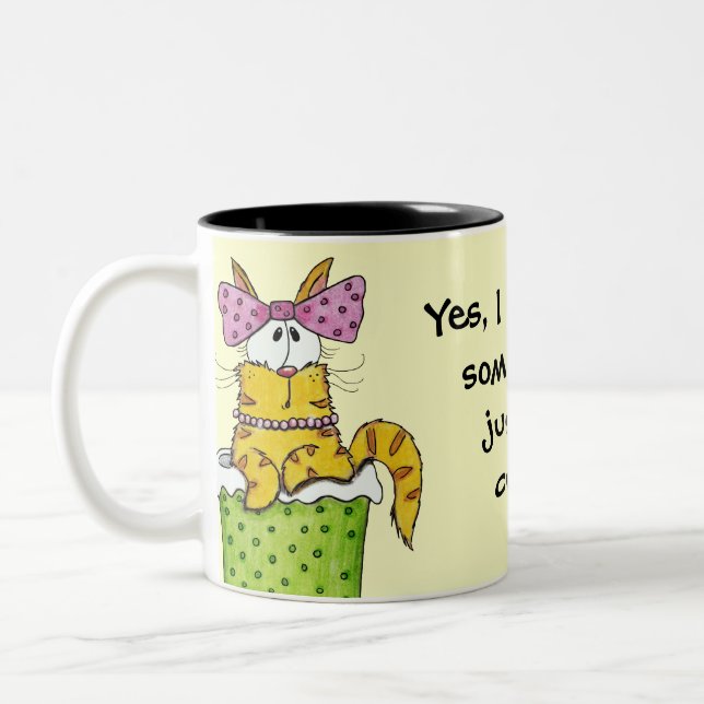 Dainty Garbage Kitty Zweifarbige Tasse (Links)