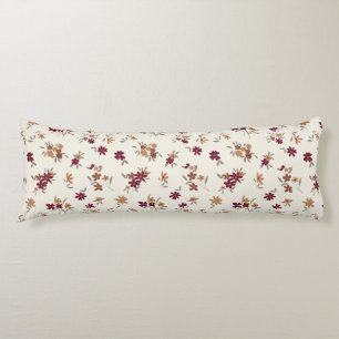 Dainty Gold Maroon Floral Pattern Seitenschläferkissen