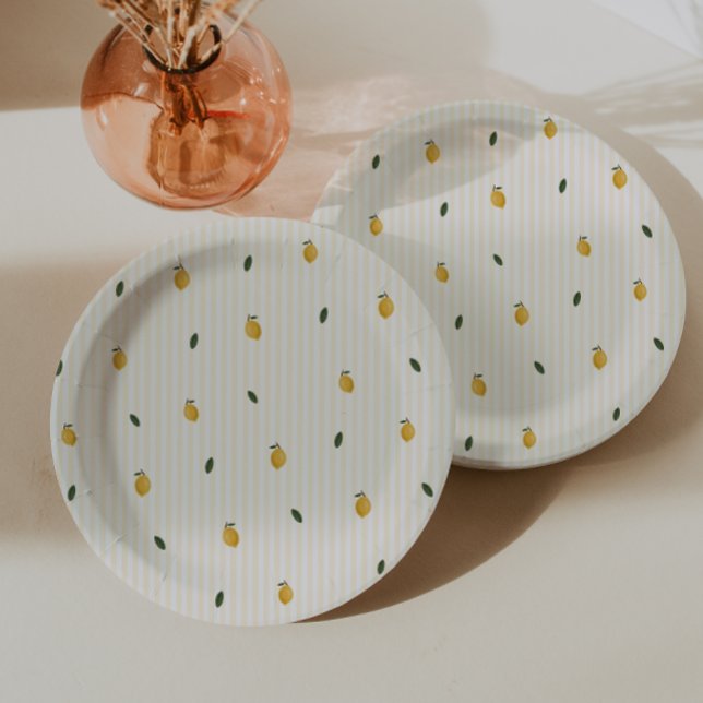Dainty Lemon Pattern Party Pappteller (Von Creator hochgeladen)