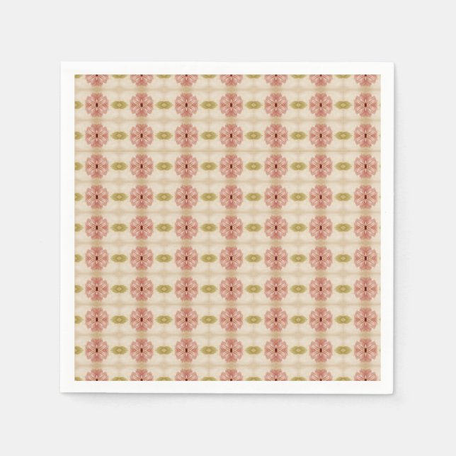 Dainty Pink Floral Gemustert Serviette (Vorderseite)