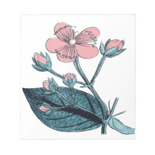 Dainty Pink Floral Notizblock