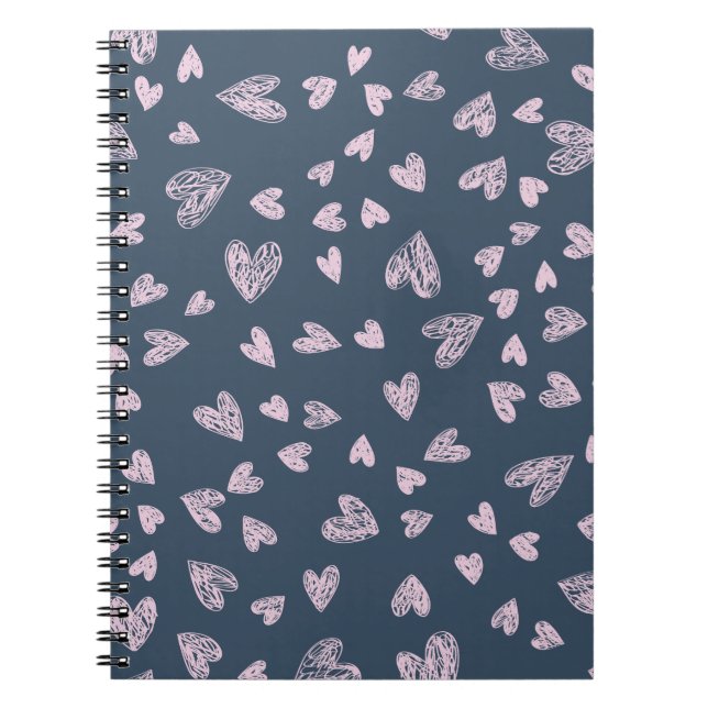 Dainty Pink Herzmuster Notizblock (Vorderseite)