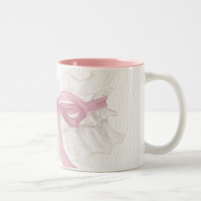 Dainty Pink Ribbon Coquette Coffee Mug (Droit)
