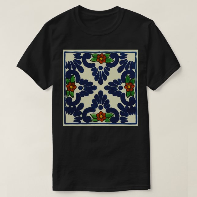 Dainty Red Blume rustikale handgemalte mexican dec T-Shirt (Design vorne)