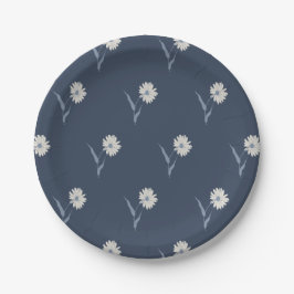 Dainty Scattered Aster Botanical | Inky Navy Pappteller