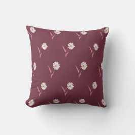 Dainty Scattered Aster Wildflower | Deep Burgundy Kissen
