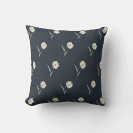 Dainty Scattered Aster Wildflower | Deep Charcoal Kissen
