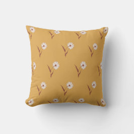 Dainty Scattered Aster Wildflower | Muted Mustard Kissen