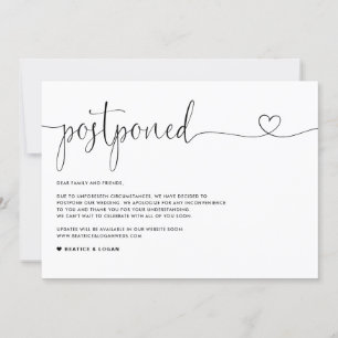 Dainty-Script-Änderung von Plänen Hochzeitspause Ankündigung