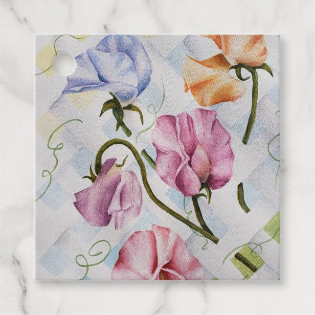 Dainty Sweetpeas Geschenkanhänger (Vorderseite)