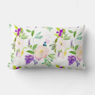 Dainty Watercolor Blume   Peonies und Wisterias Lendenkissen