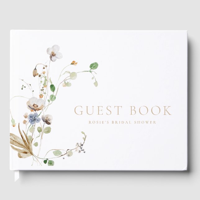 Dainty Wildblume Soft Tan Gästebuch (Vorderseite)