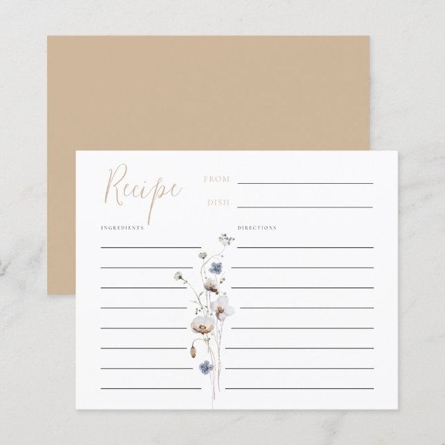 Dainty Wildblume Soft Tan Rezept Card (Vorne/Hinten)