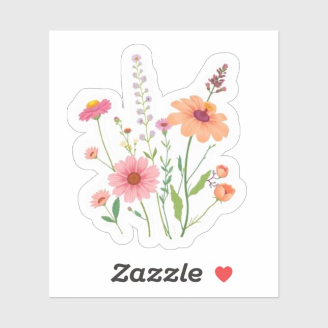 Dainty Wildflowers Botanical Floral  Aufkleber (Blatt)